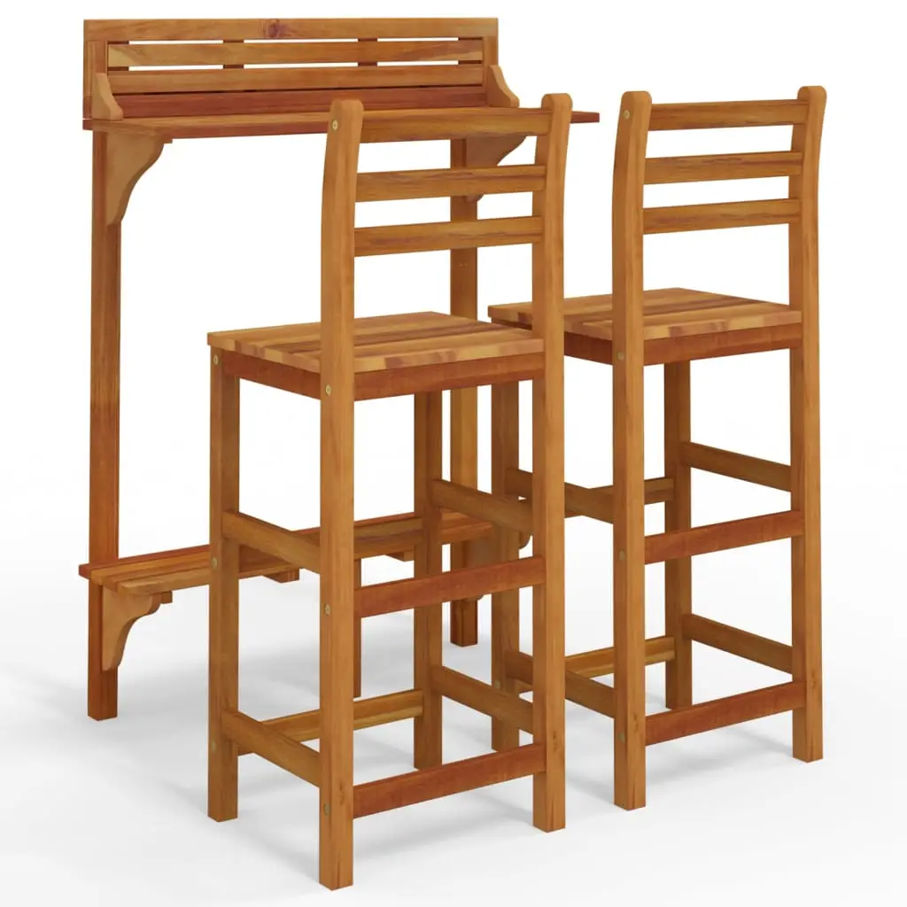 Ensemble de bar de balcon 3 pcs | Mobilier d’extérieur Bois d’acacia massif Maison Chic