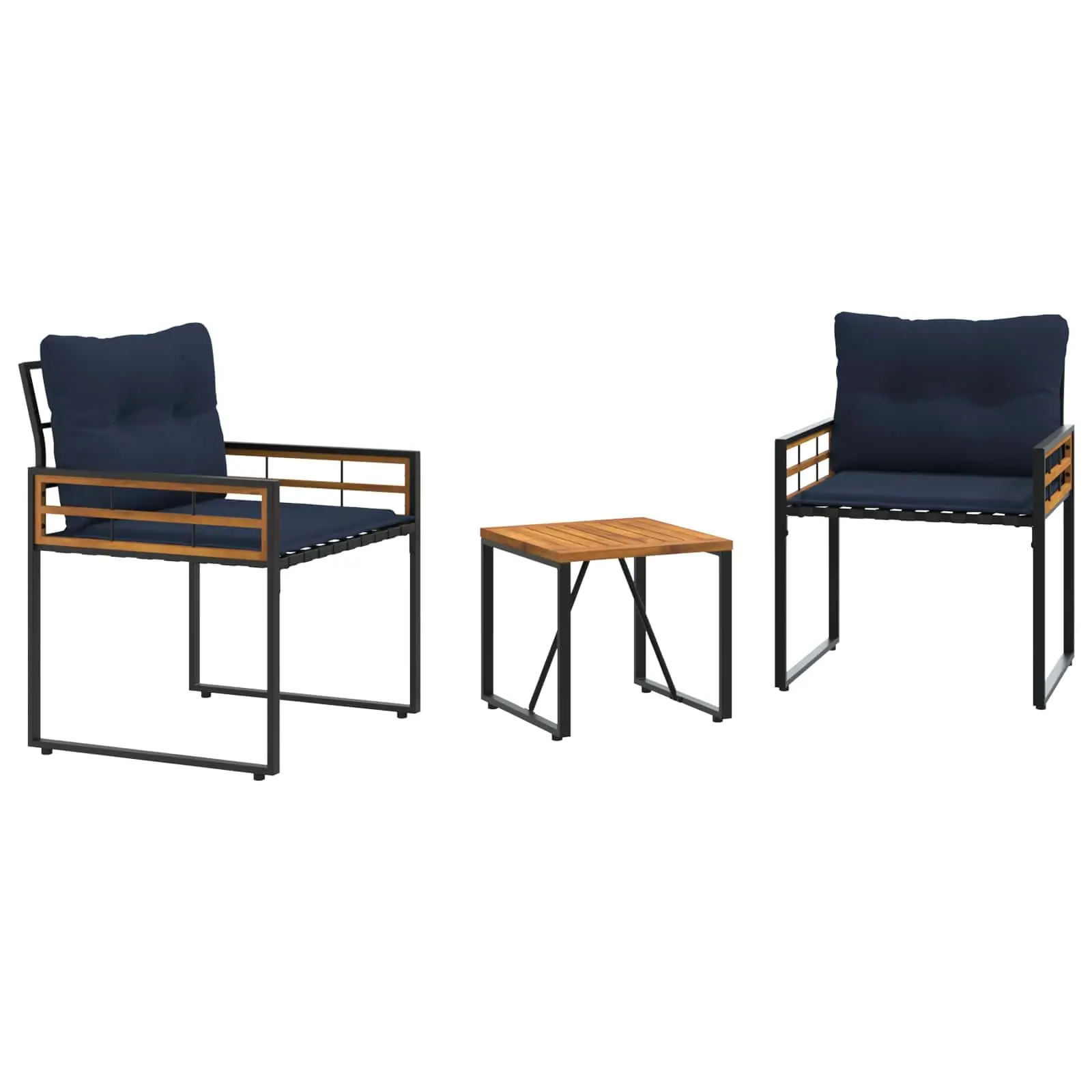 Ensemble de meubles d’extérieur avec coussin 3 pcs | Mobilier d’extérieur Bleu marine Maison Chic