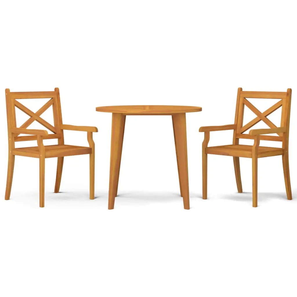 Ensemble de 3 pcs table de jardin avec chaises – mobilier de jardin Bois d’acacia solide-JU2728