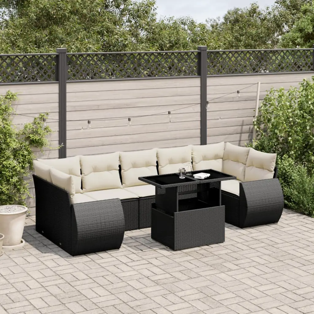 Ensemble de jardin 7 places résine tressée table relevable pour grande terrasse noir – ComfortXL Outdoor Living
