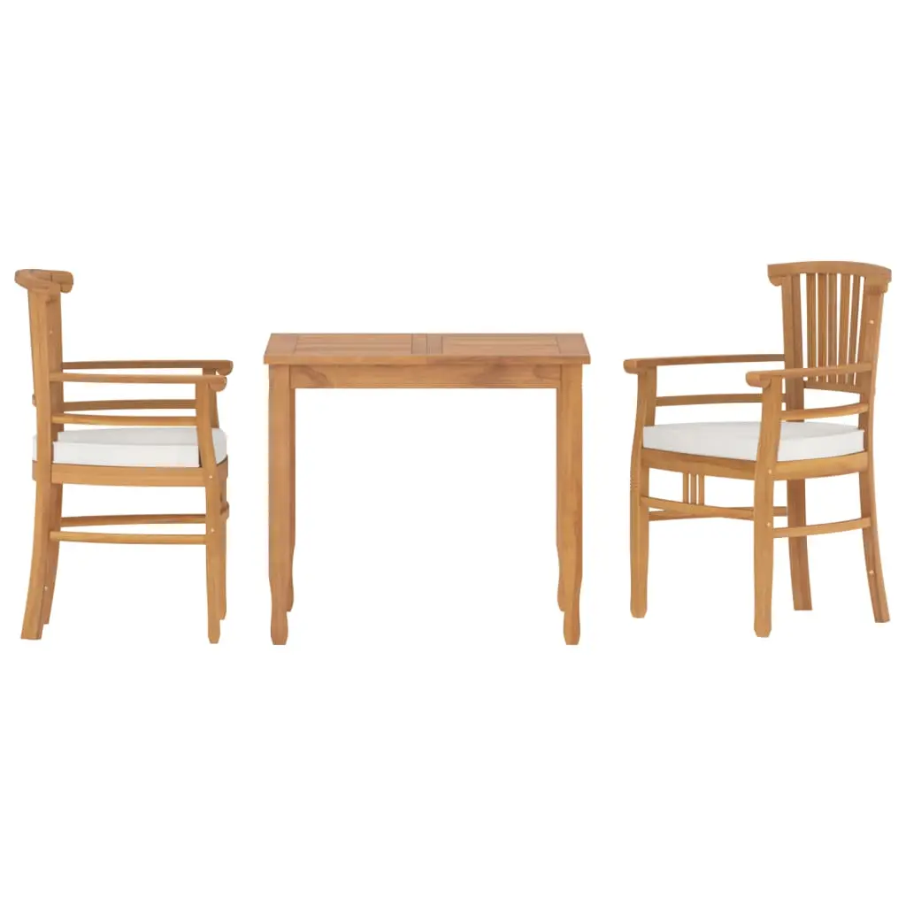 Ensemble de 3 pcs table de jardin avec chaises – mobilier de jardin Bois de teck massif-JU2658