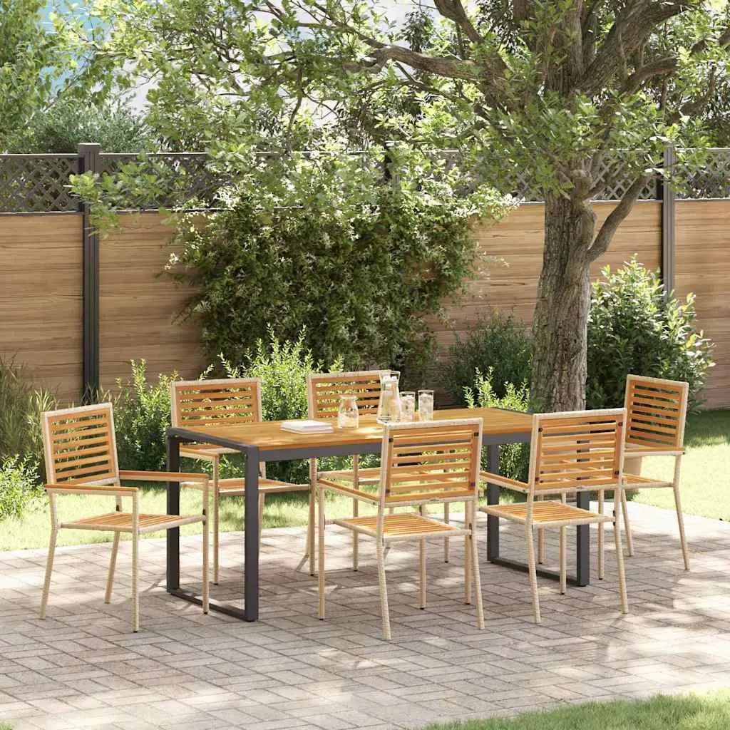 Ensemble de salle à manger pour jardin 7 pcs Beige et Marron vidaXL 3365483 Beige