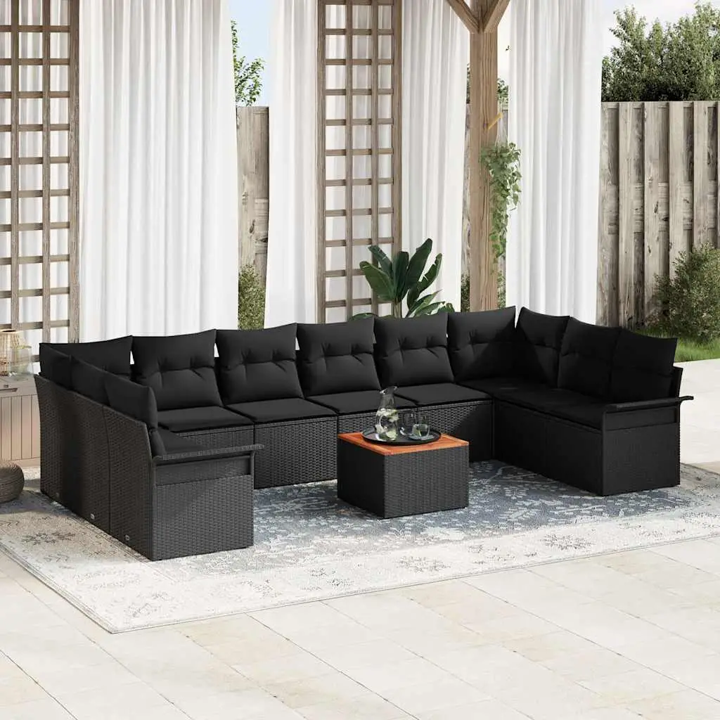 Ensemble canapé de jardin avec Rangement en Polyrotin Modulable Noir – ComfortXL Outdoor Living