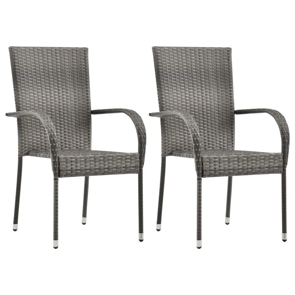 Ensemble de 3 pcs table de jardin avec chaises – mobilier de jardin Gris-JU3092