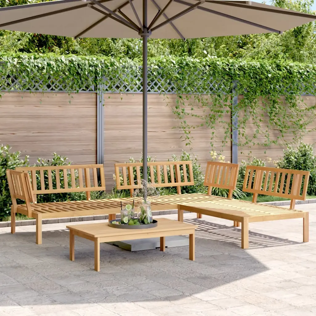 Ensemble Canapé Palette 4 Pièces Bois d’Acacia Modulable pour Jardin Balcon Brun Finition Huilée – ComfortXL Outdoor Living