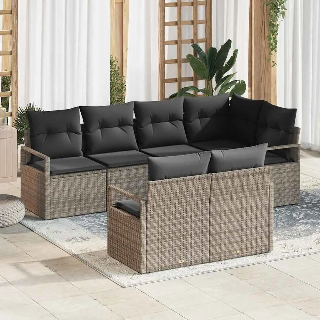 Ensemble de Canapés 7 pcs Gris polyrotin vidaXL 3346419