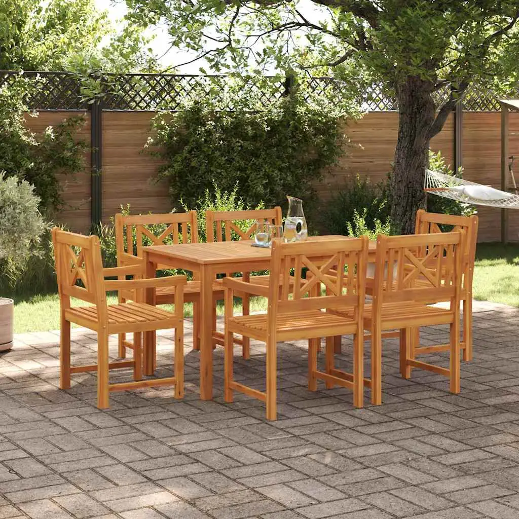 Ensemble de salle à manger pour jardin 7 pcs Marron vidaXL 3375660