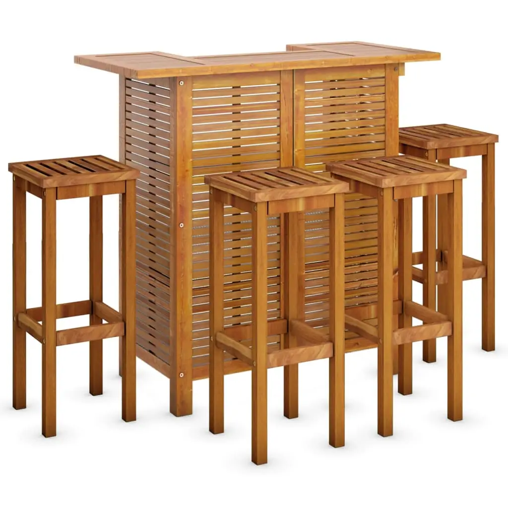 Ensemble de bar de jardin 5 pièces bois d’acacia massif