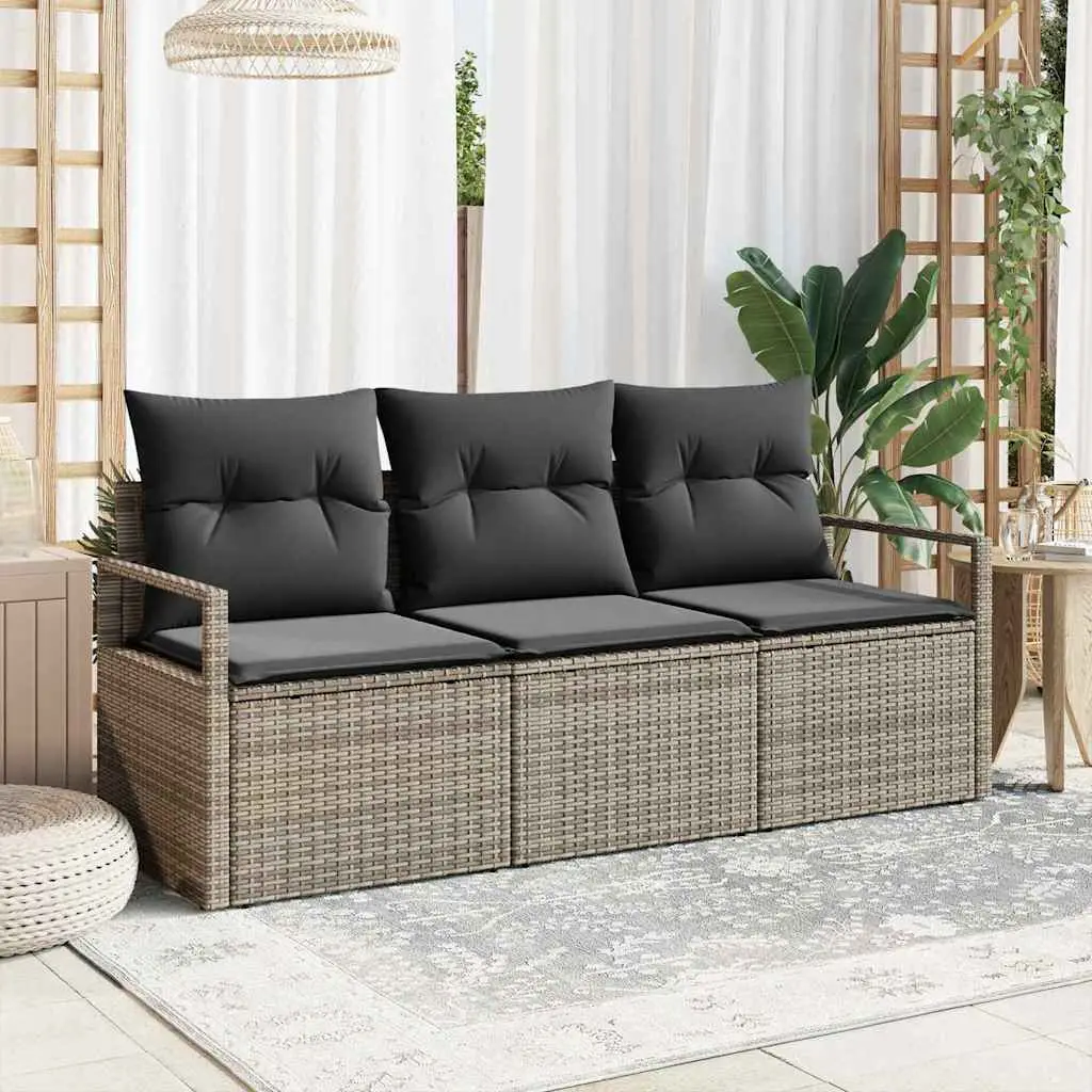 Ensemble de Canapés 3 pcs Gris polyrotin vidaXL 3346239