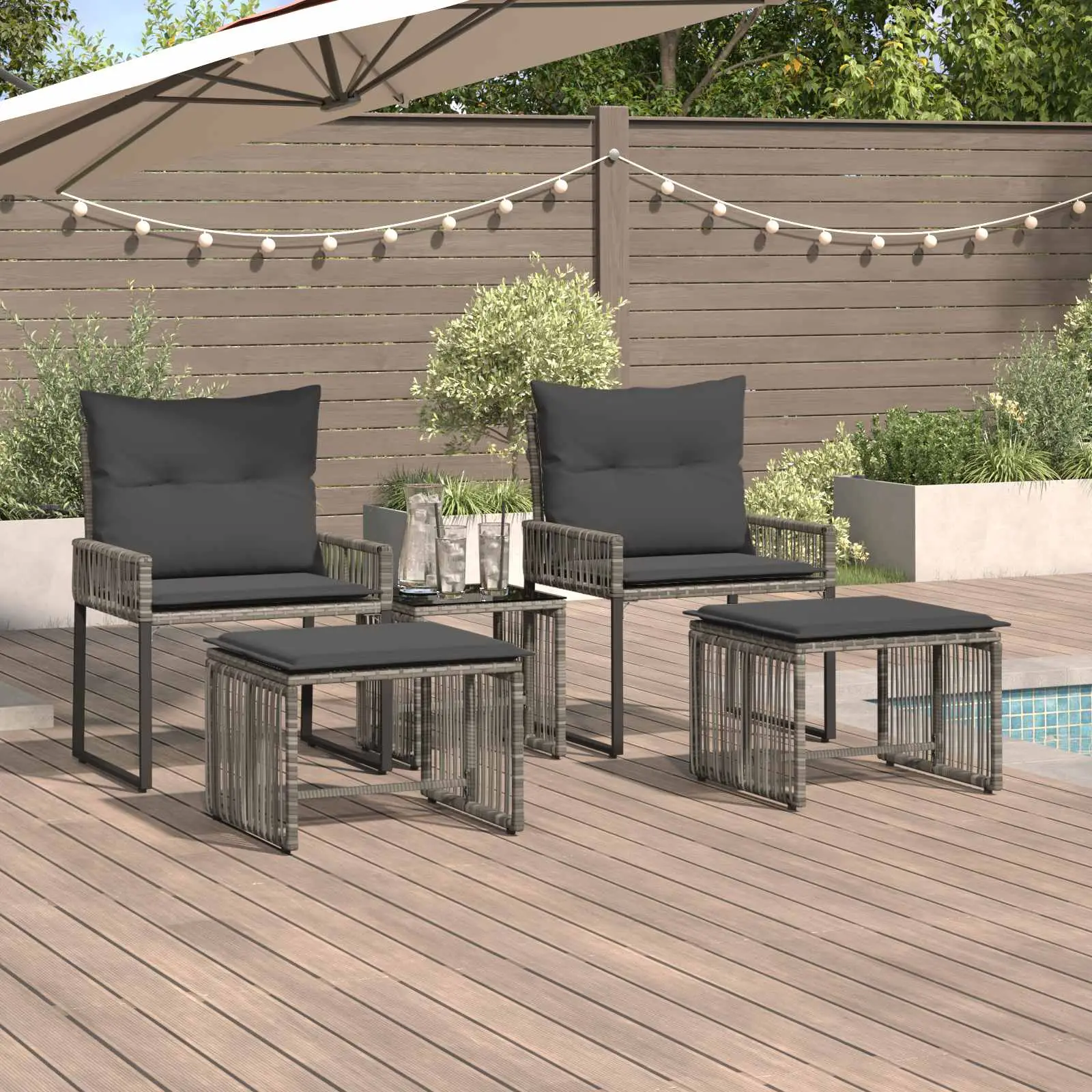 Ensemble de meubles d’extérieur 11 pcs Gris et Gris foncé vidaXL 42025153