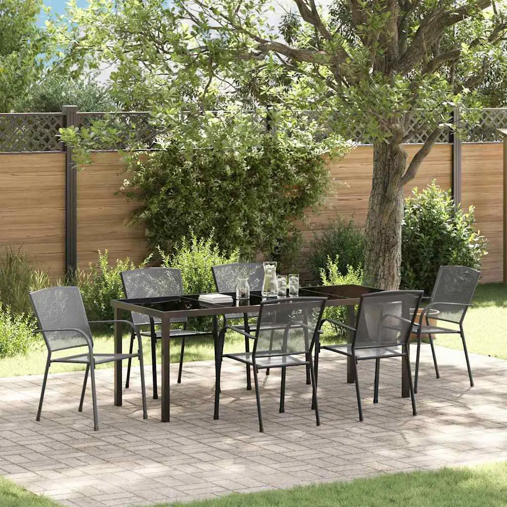 Ensemble de salle à manger pour jardin 7 pcs Anthracite vidaXL 3379287
