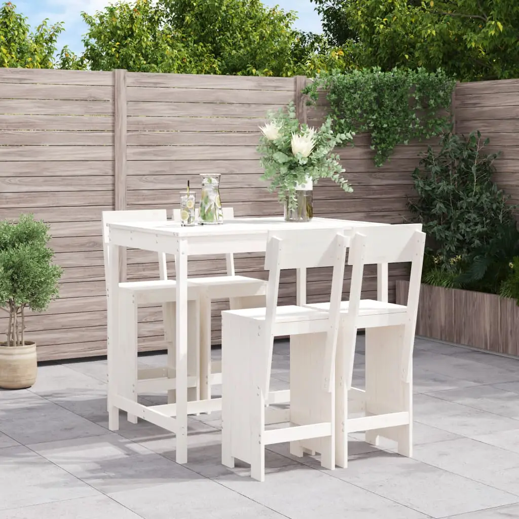 Ensemble de bar de jardin 5 pcs blanc bois massif de pin vidaXL 3157806