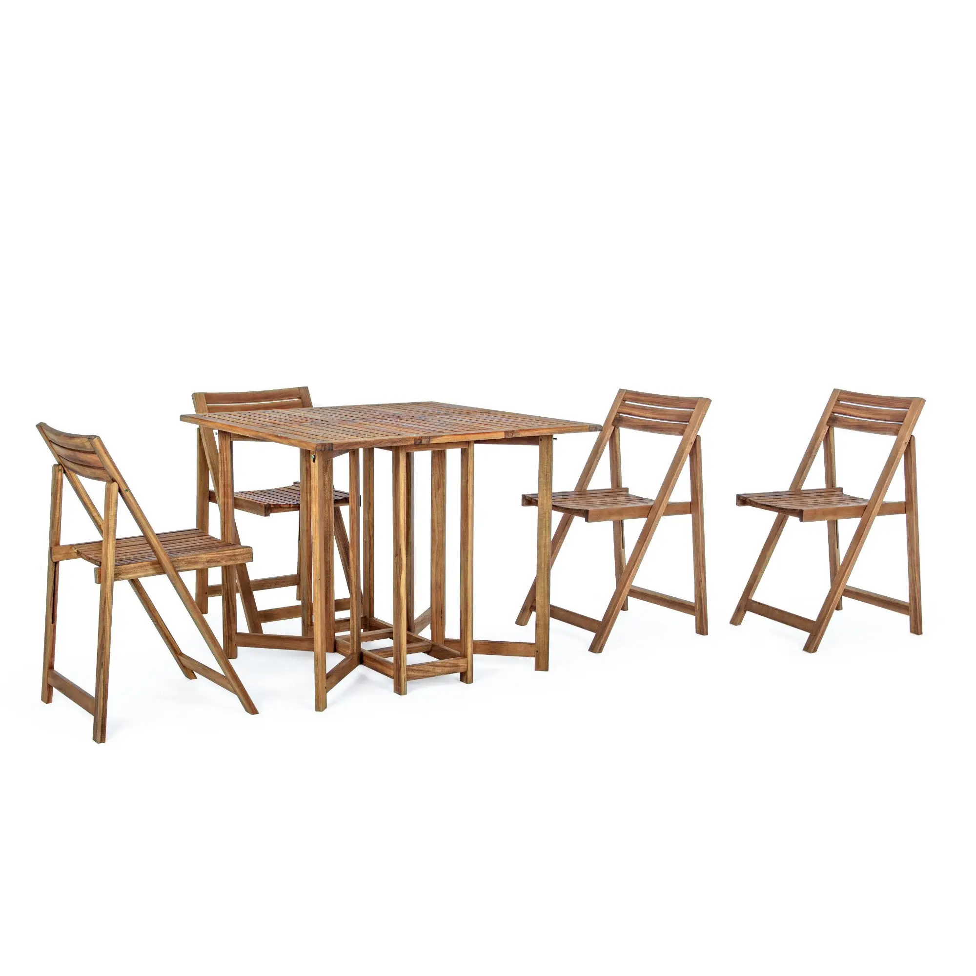 Ensemble de jardin table et 4 chaises en bois pliable – CANCALE