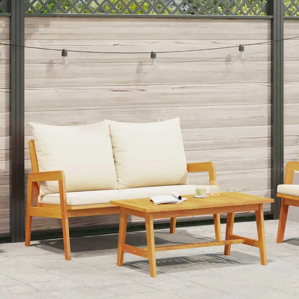 Ensemble de Jardin Bas 2 Pcs Bois d’Acacia Massif Huilé Table Basse et Banc pour Détente Naturelle Marron – ComfortXL Outdoor Living
