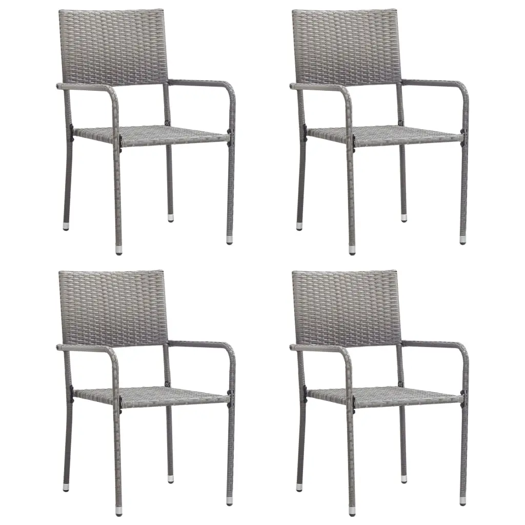Ensemble de 5 pcs table de jardin avec chaises – mobilier de jardin Résine tressée Anthracite-JU2545