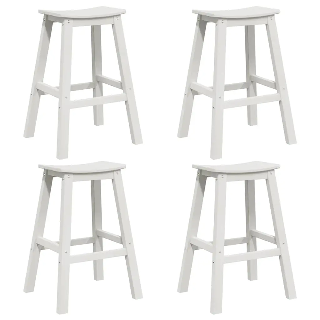Ensemble de bar de jardin 4 pcs | Mobilier d’extérieur Blanc HDPE Maison Chic