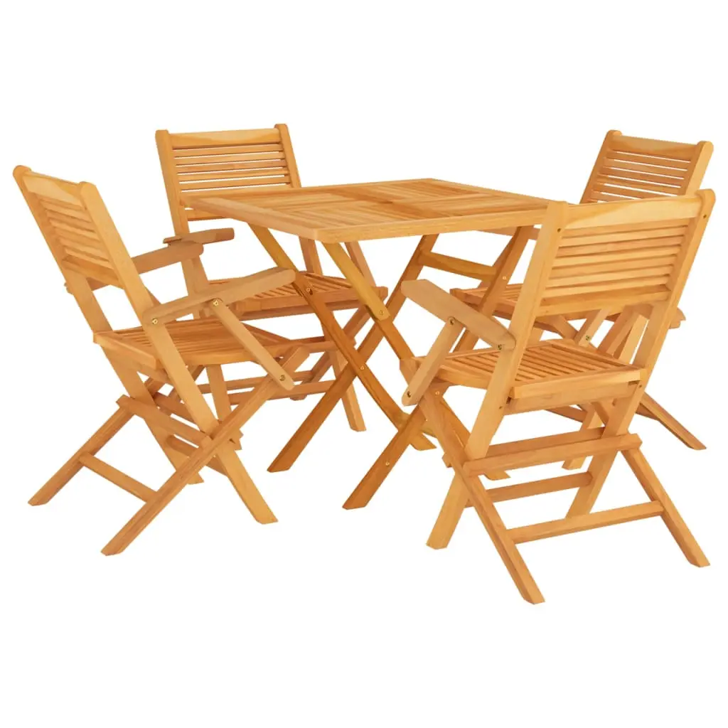 Ensemble de 5 pcs table de jardin avec chaises – mobilier de jardin Bois de teck massif-JU2678