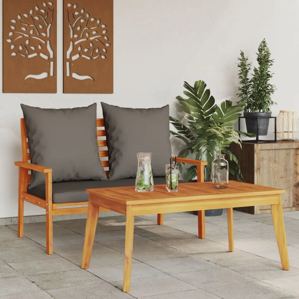 Ensemble de jardin avec coussin bois massif acacia vidaXL 366382