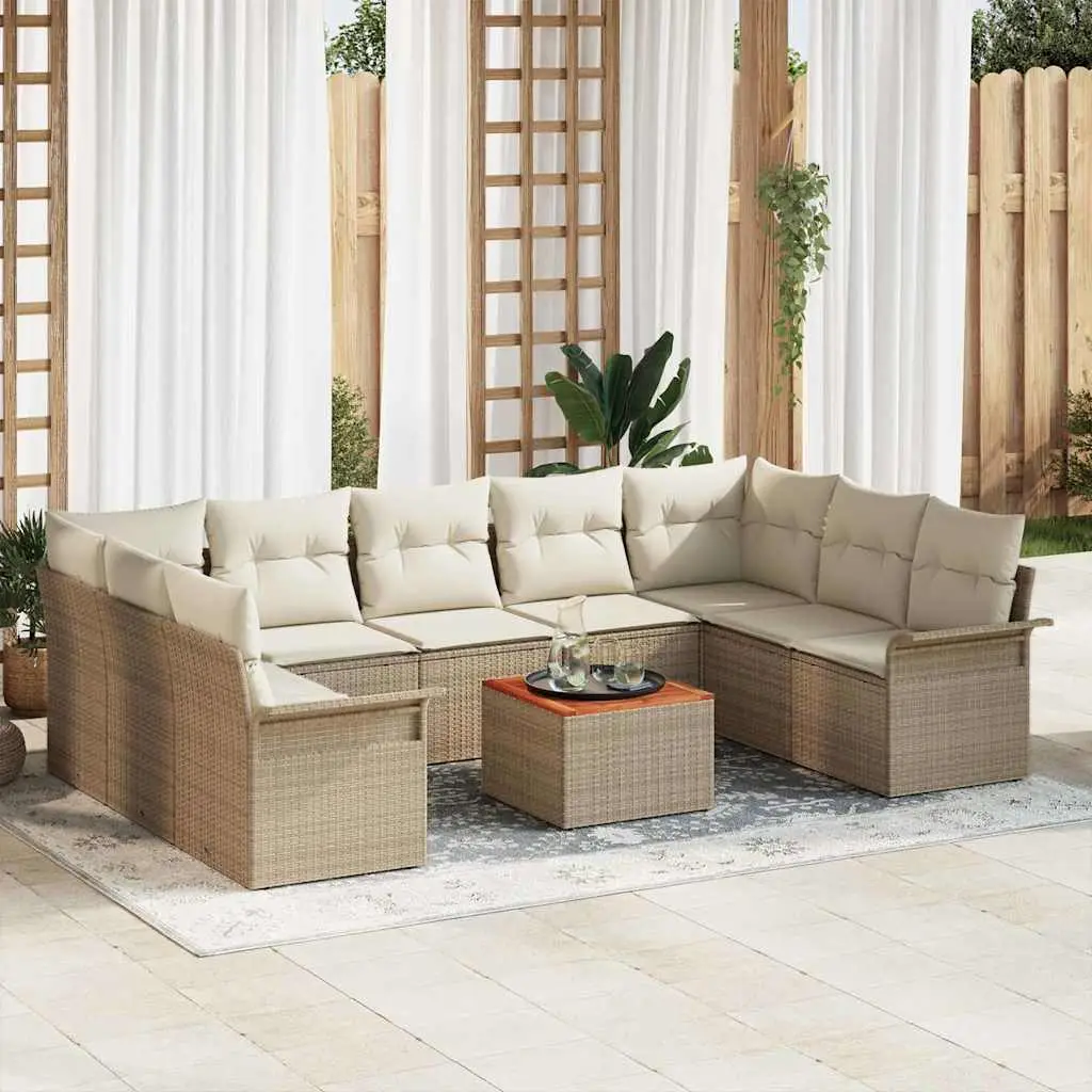 Ensemble Canapé de Jardin d’Angle 9 Places Modulable en Résine Tressée avec Rangement – ComfortXL Outdoor Living
