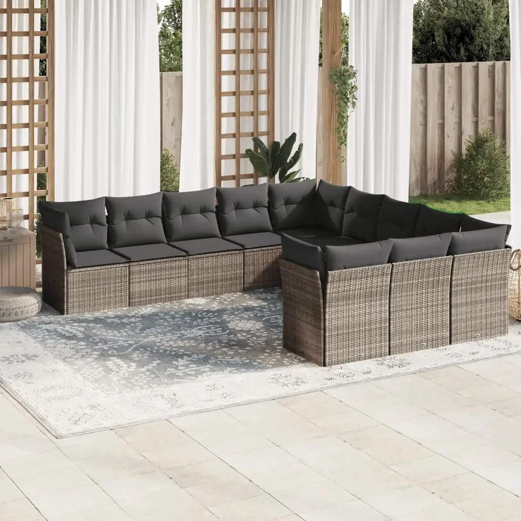 Ensemble canapé modulable résine tressée 11 places pour extérieur Gris Clair – ComfortXL Outdoor Living