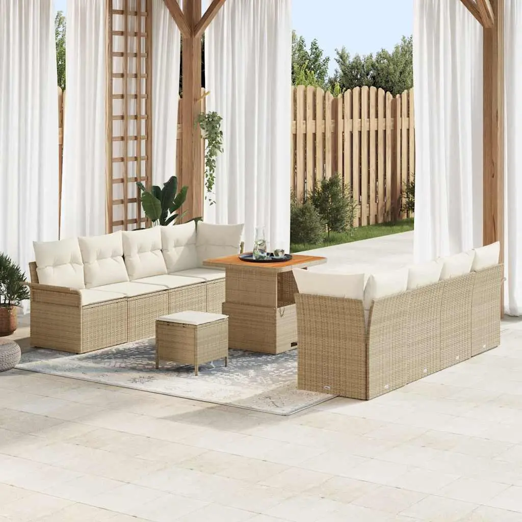 Ensemble de canapé de jardin Beige et crème 80 x 80 x 71 cm vidaXL 3364056