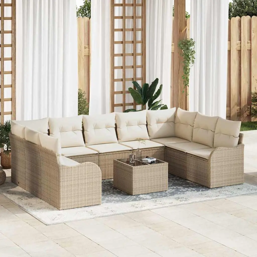 Ensemble de canapé de jardin Beige polyrotin vidaXL 3345871