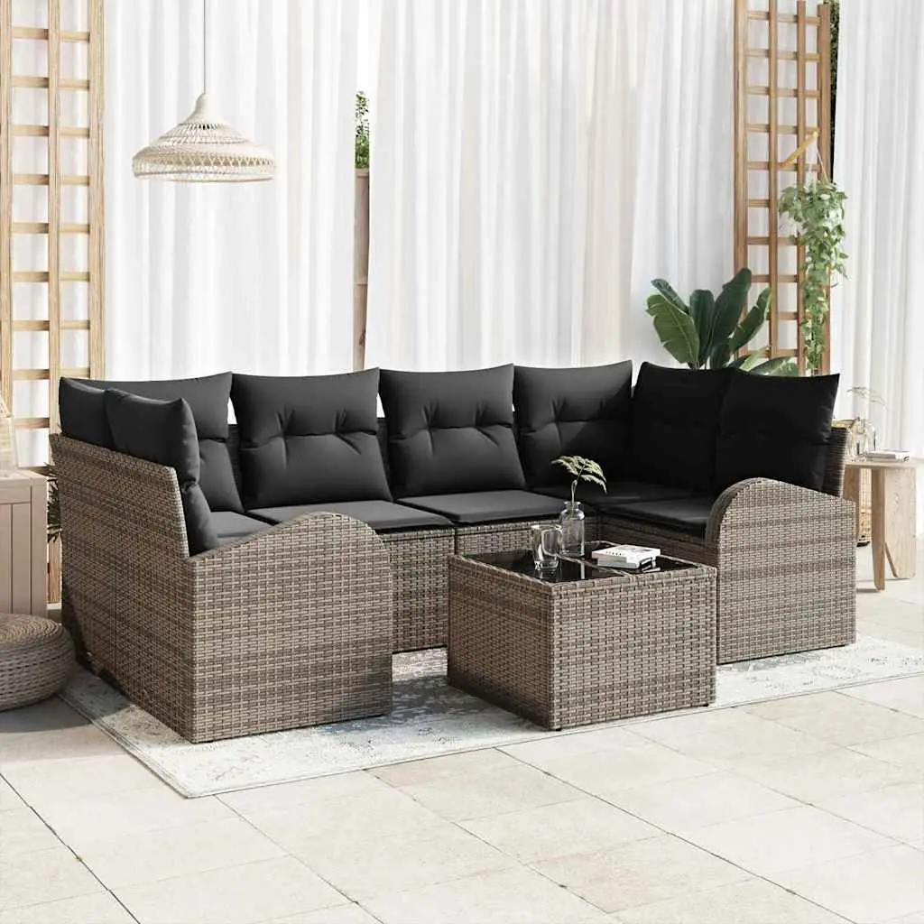 Ensemble de canapé de jardin Gris 55 x 55 x 37 cm polyrotin vidaXL 3345939