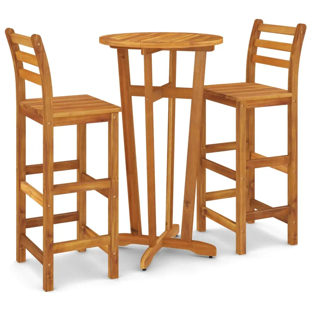 Ensemble de 3 pcs bar de jardin – Mobilier d’extérieur – Mobilier de jardin bois d’acacia solide-JU2196