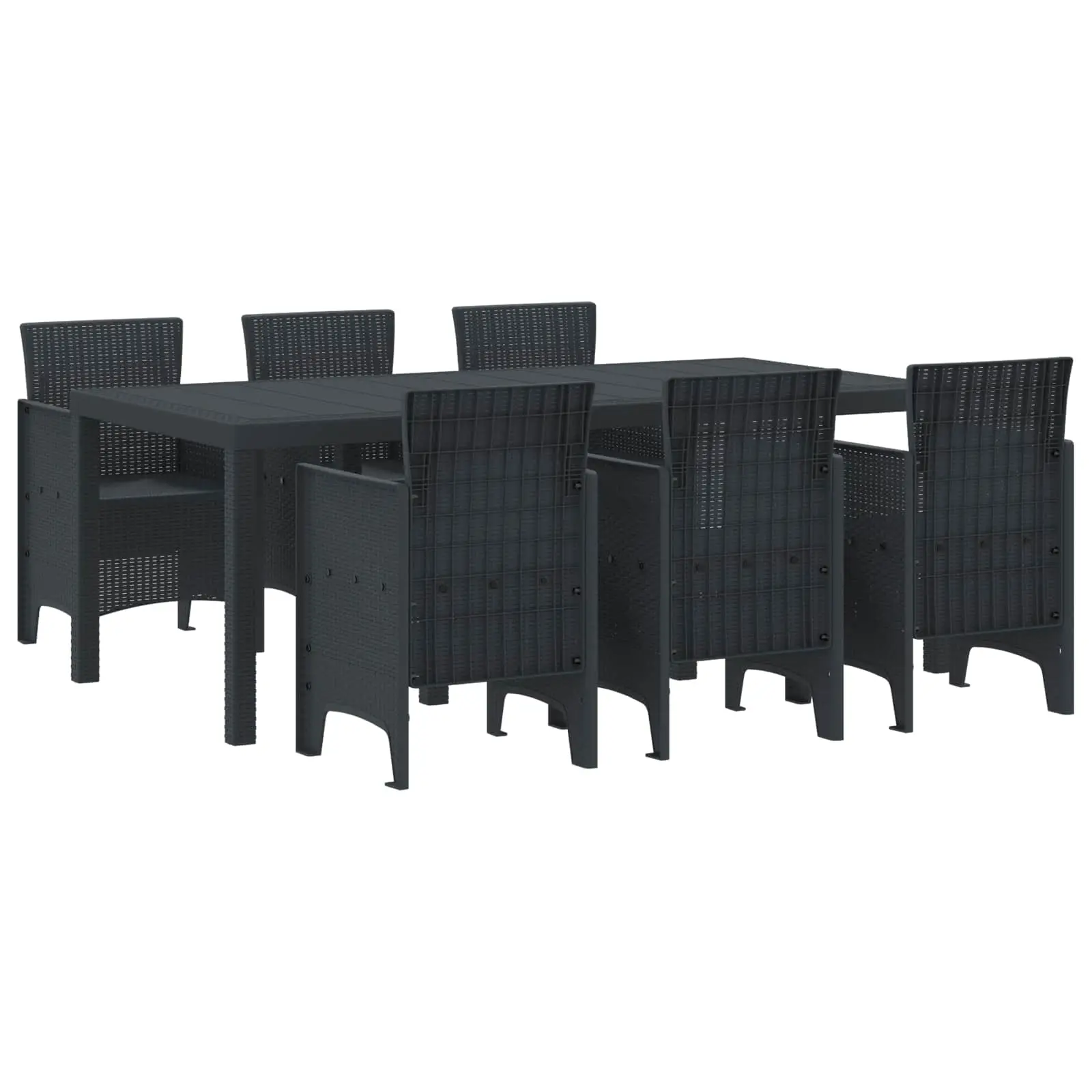 Ensemble de salle à manger pour jardin 7 pcs Anthracite vidaXL 3378712 Anthracite/ sans coussin