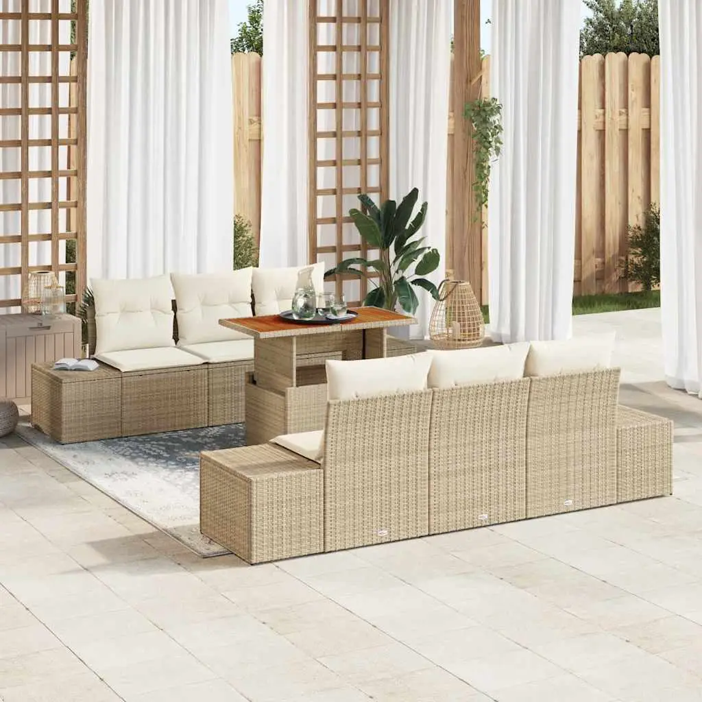 Ensemble de salle à manger pour jardin 7 pcs Beige et crème vidaXL 3349910 beige et crème