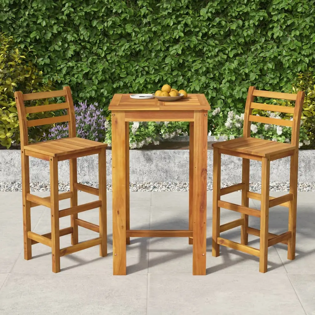 Ensemble de bar de jardin 3 pcs bois d’acacia solide vidaXL 3154390