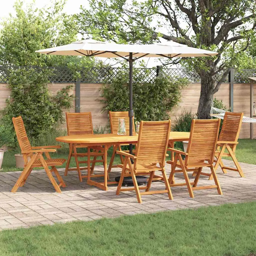 Ensemble de salle à manger pour jardin 7 pcs Marron vidaXL 3375722