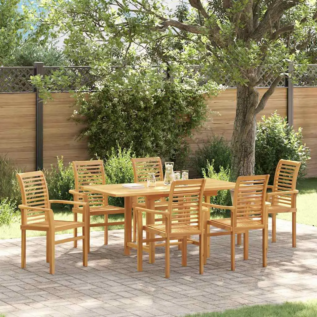 Ensemble de salle à manger pour jardin 7 pcs Marron vidaXL 3383949