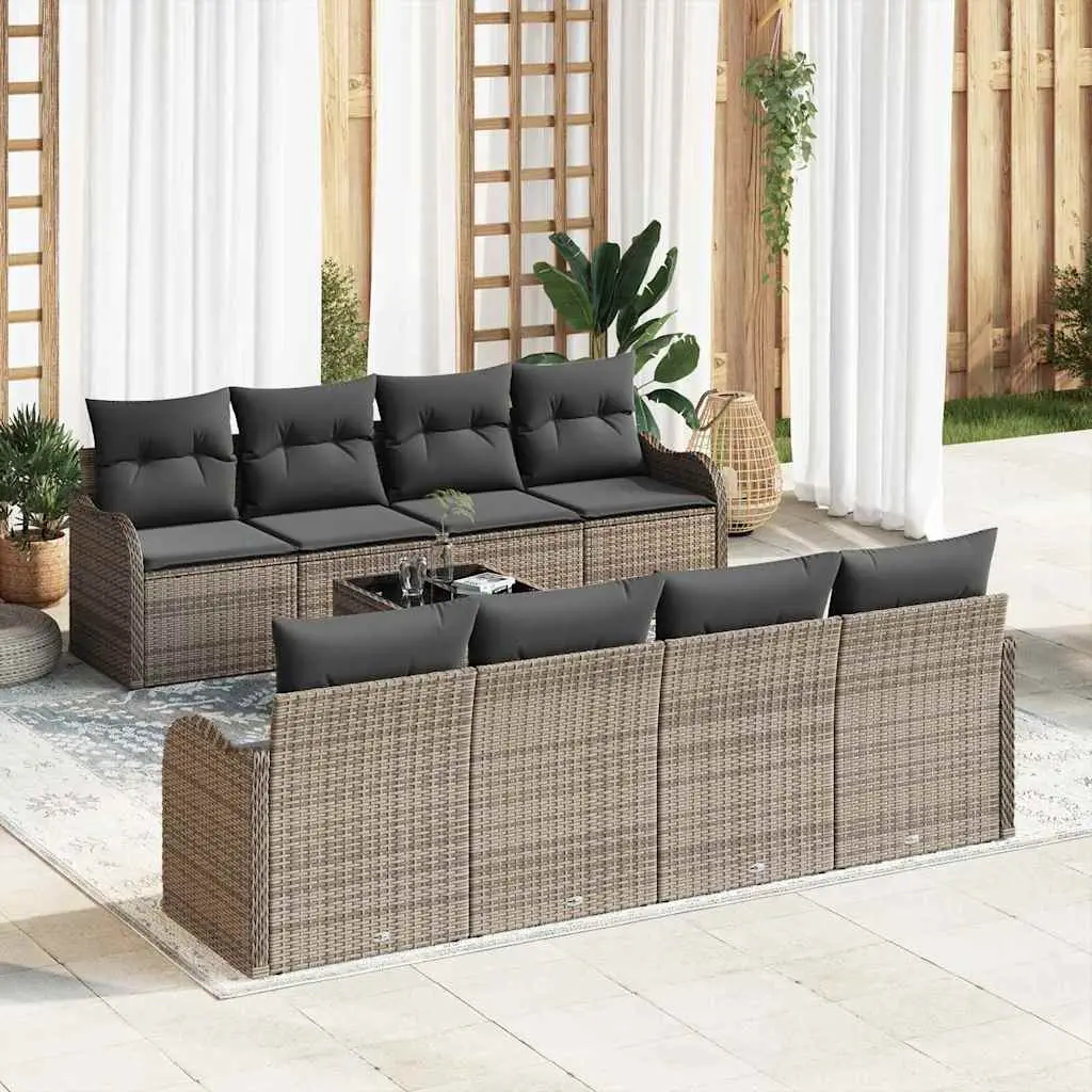 Ensemble de canapé de jardin Gris 55 x 55 x 37 cm polyrotin vidaXL 3345629