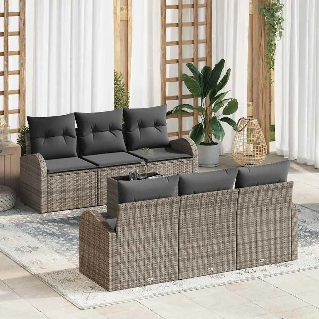 Ensemble de canapé de jardin Gris 55 x 55 x 37 cm polyrotin vidaXL 3345929