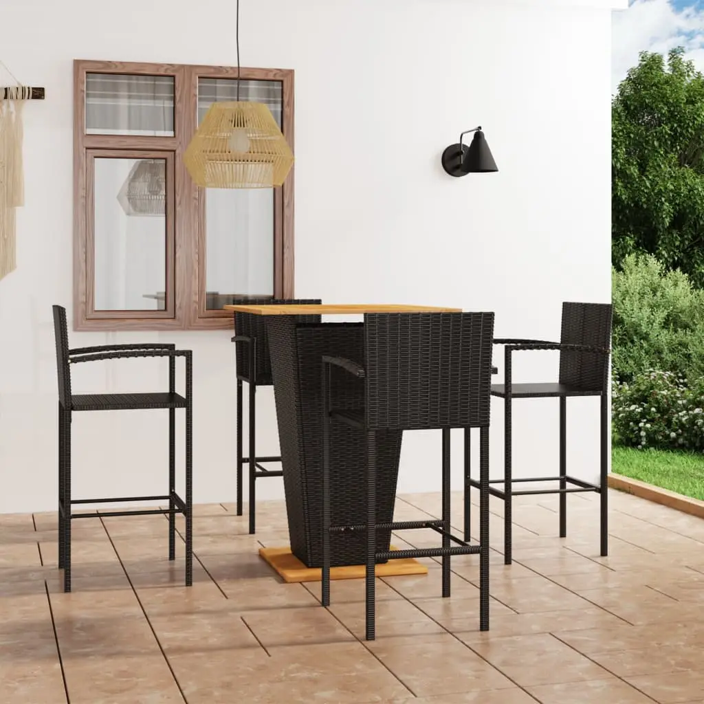 Ensemble de bar de jardin 5 pcs Noir vidaXL 3064870