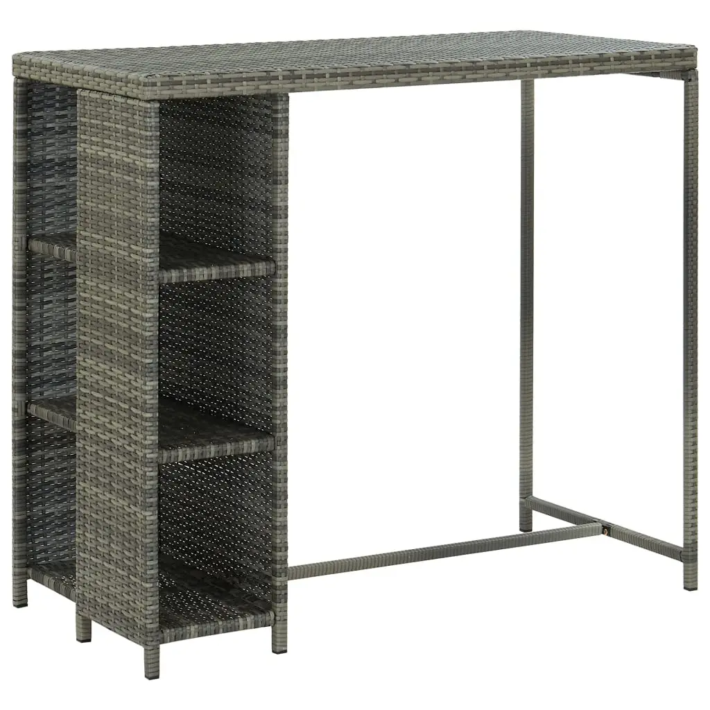 Ensemble de 5 pcs bar de jardin – Mobilier d’extérieur – Mobilier de jardin et coussins Résine tressée Gris-JU1967