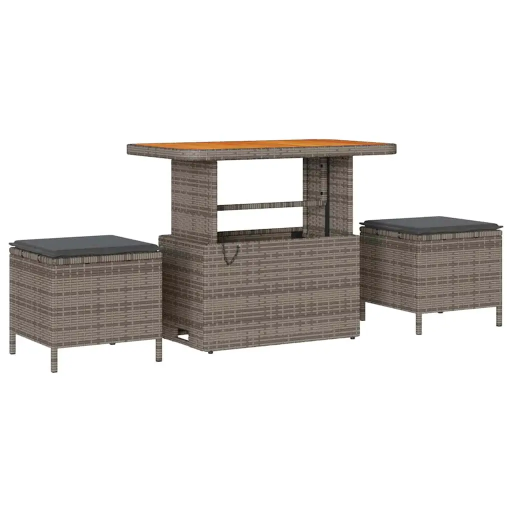 Ensemble de canapé de jardin avec coussin 9 pcs Gris polyrotin vidaXL 3362028