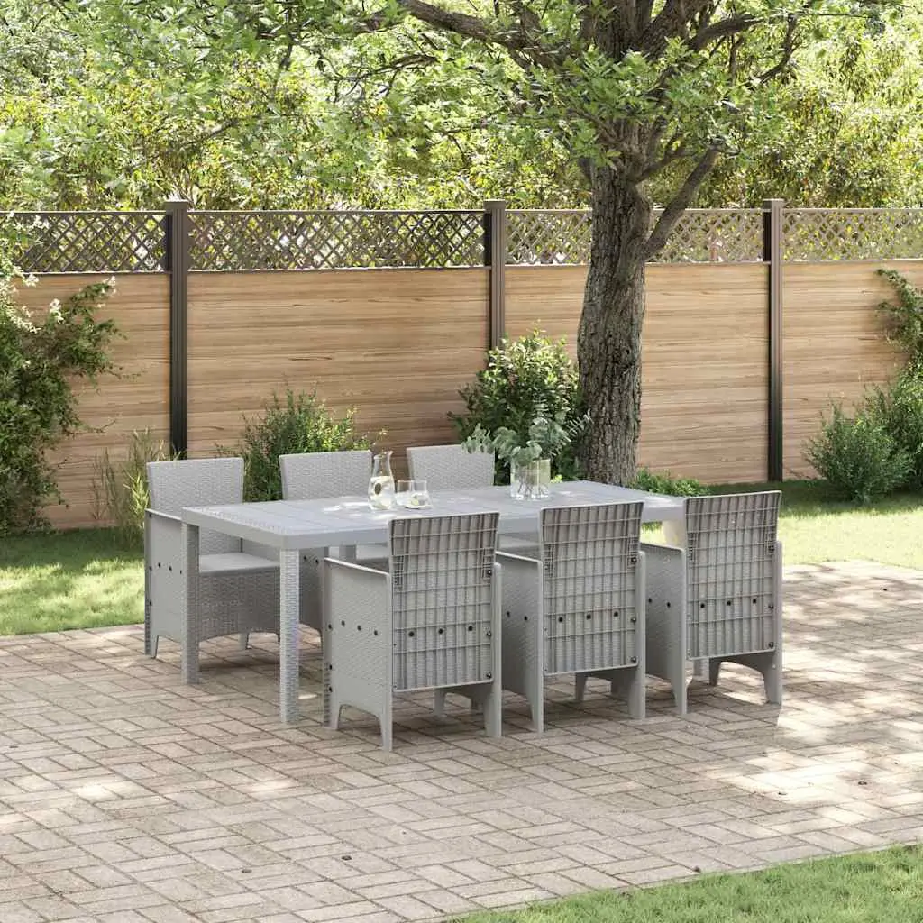 Ensemble de salle à manger pour jardin 7 pcs Gris clair vidaXL 3378727