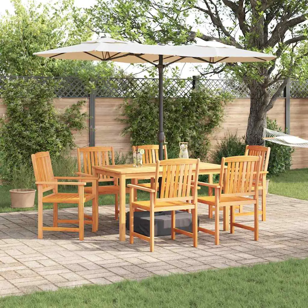 Ensemble de salle à manger pour jardin 7 pcs Marron vidaXL 3375679