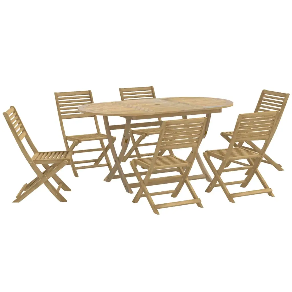 Ensemble de 7 pcs table de jardin avec chaises – mobilier de jardin Bois d’acacia solide-JU2662