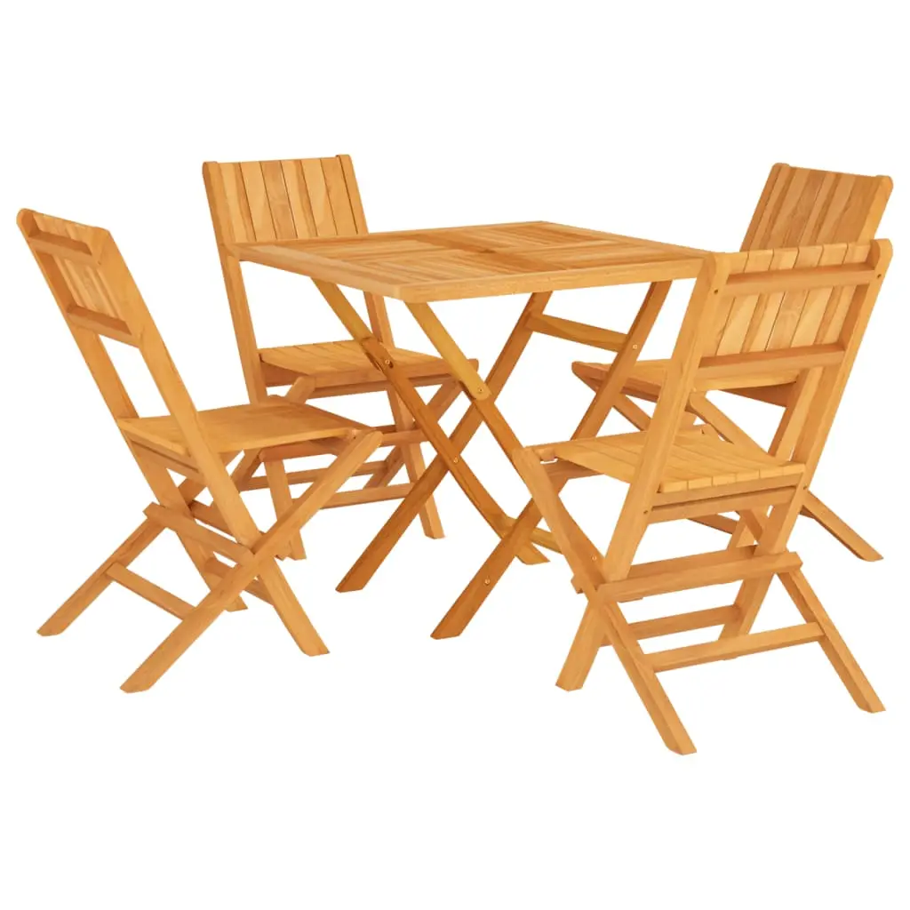 Ensemble de 5 pcs table de jardin avec chaises – mobilier de jardin Bois de teck massif-JU2853
