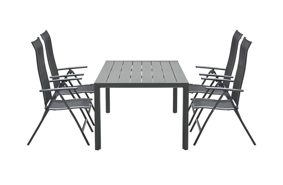 Ensemble de jardin cinq pièces – chaises Limone – table Gosford – Garden Impressions