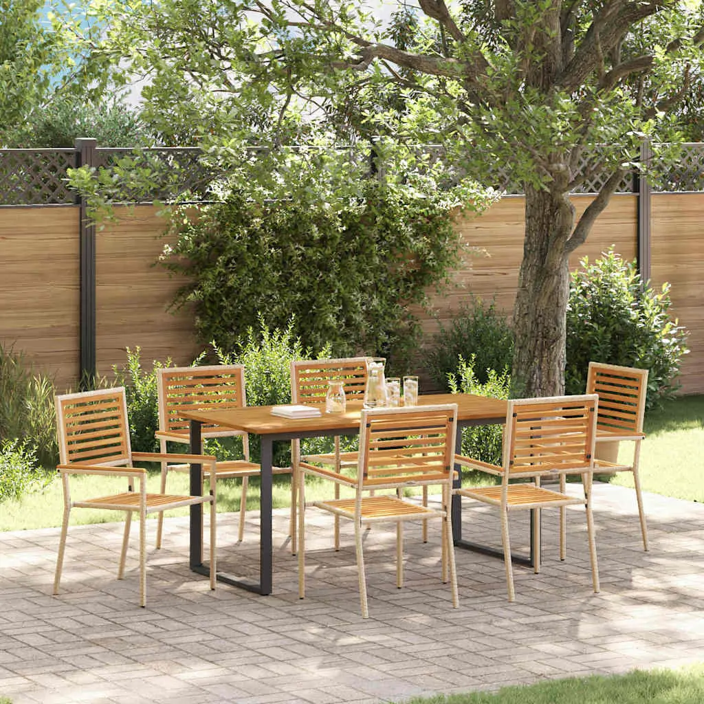 Ensemble de salle à manger pour jardin 7 pcs Beige vidaXL 3365462 Beige