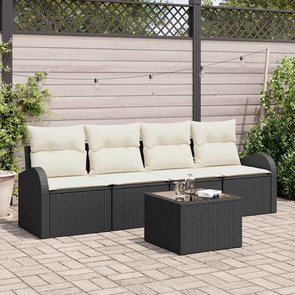 Ensemble de canapé de jardin Noir 55 x 55 x 37 cm polyrotin vidaXL 3345907