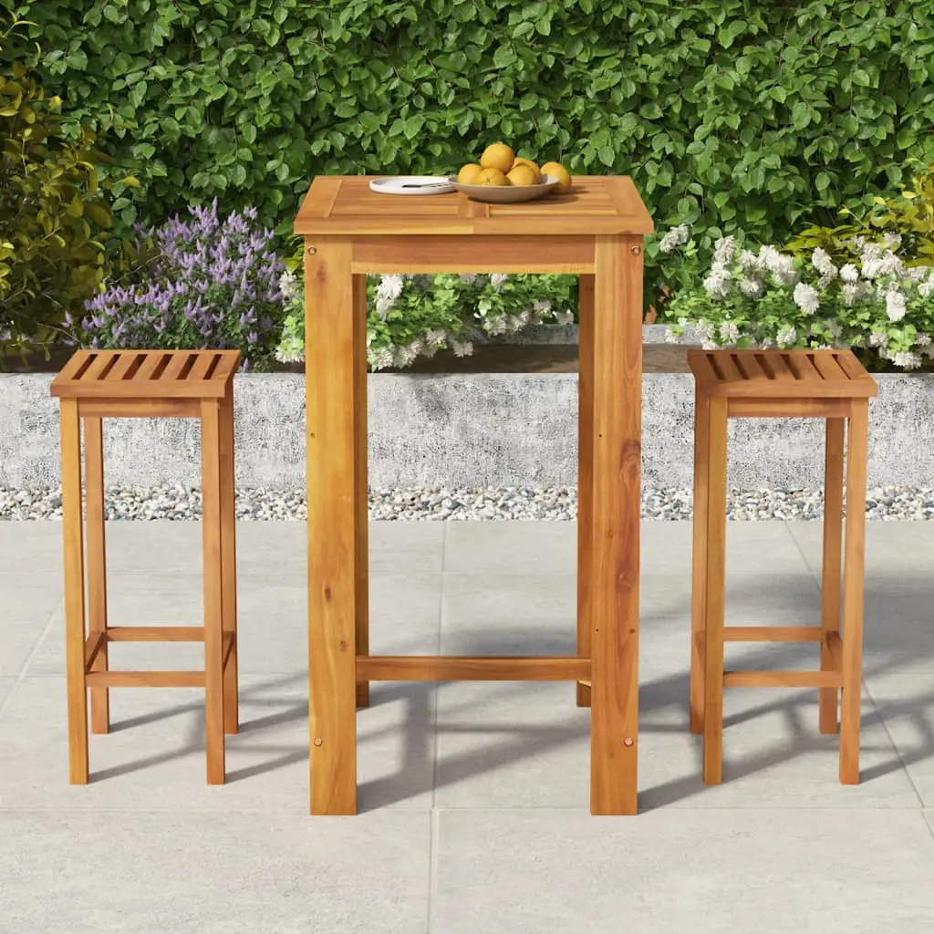 Ensemble de bar de jardin 3 pcs bois d’acacia solide vidaXL 3154386