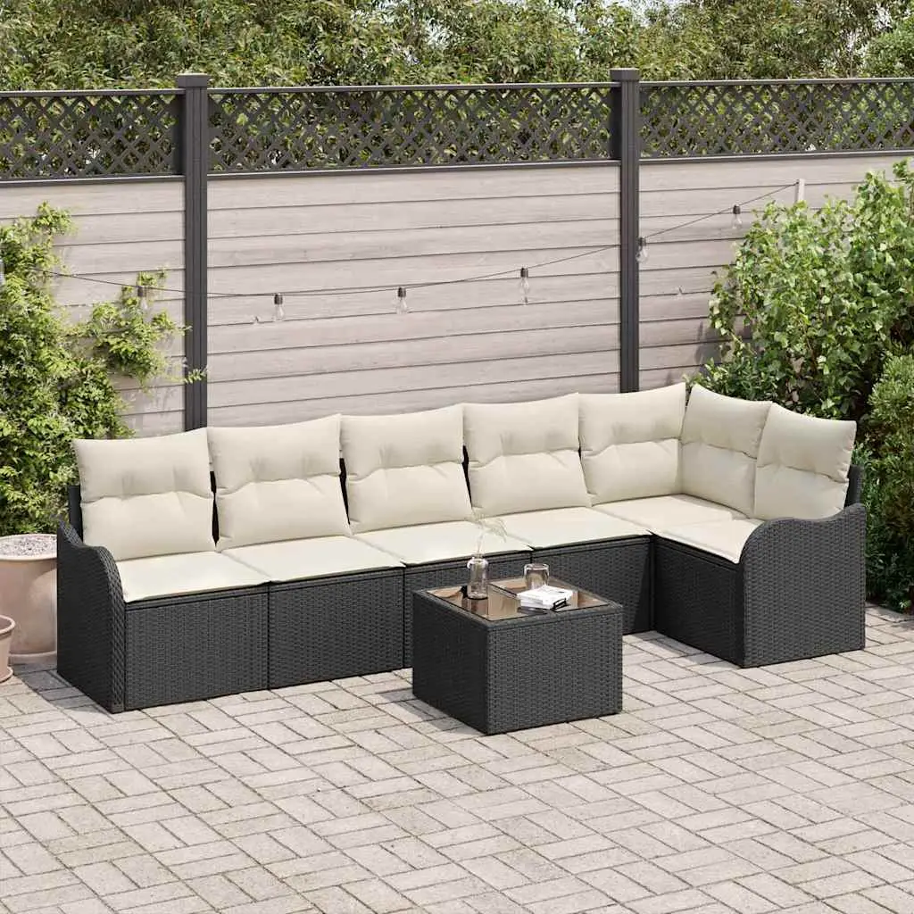 Ensemble de canapé de jardin Noir polyrotin vidaXL 3345727