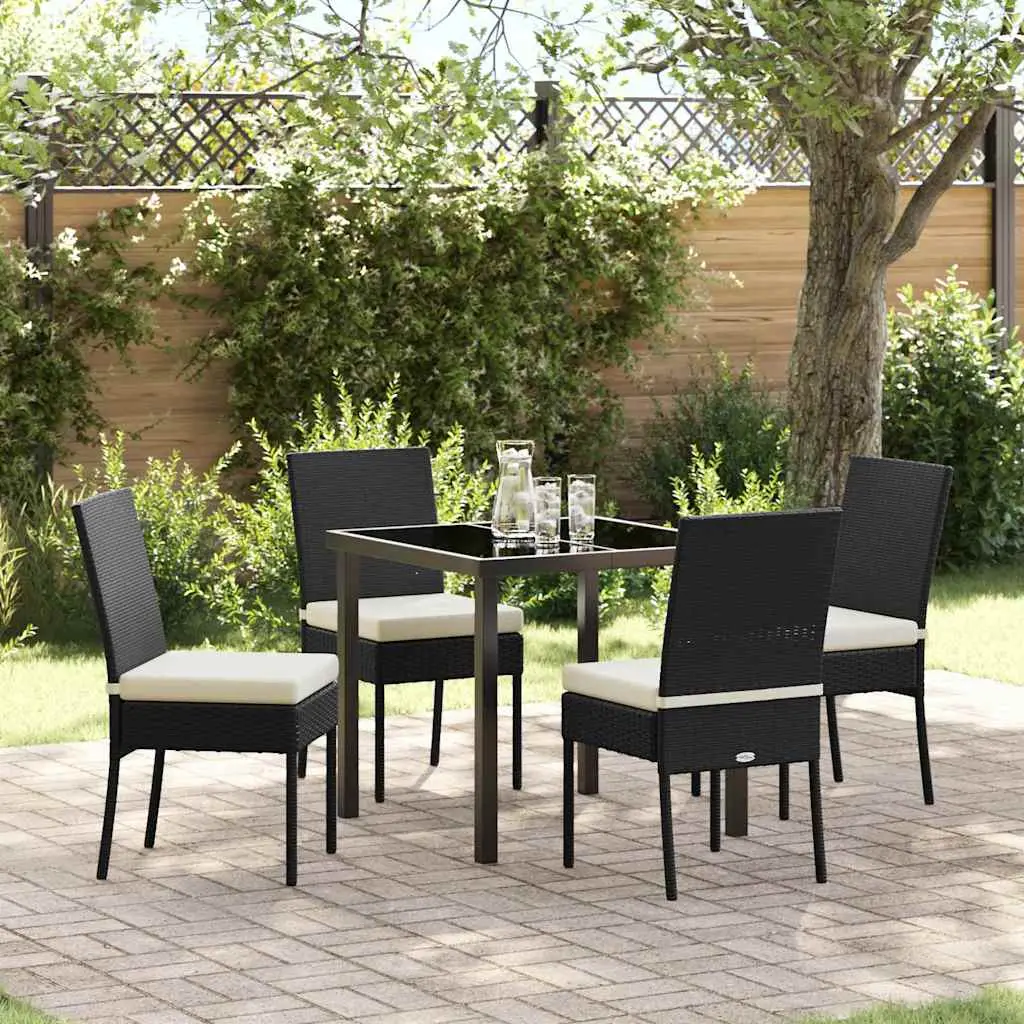 Ensemble de salle à manger pour jardin 5 pcs Noir vidaXL 3379206