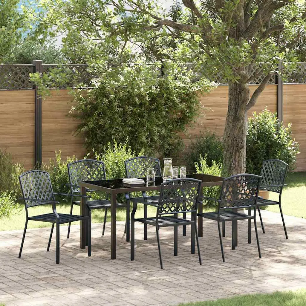 Ensemble de salle à manger pour jardin 7 pcs Anthracite vidaXL 3379307