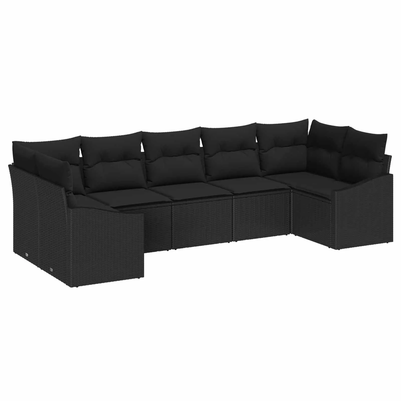 Ensemble de canapé de jardin avec stockage 7 pcs Noir polyrotin vidaXL 3355542